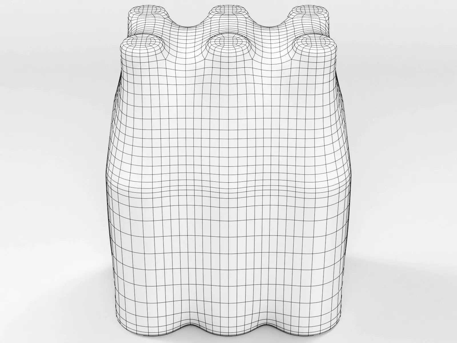 6 pack 500ml bottles in a plastic shrinkwrap 3D model_3