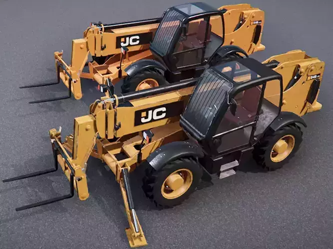 Low Poly PBR JCB Telehandler Low-poly 3D model