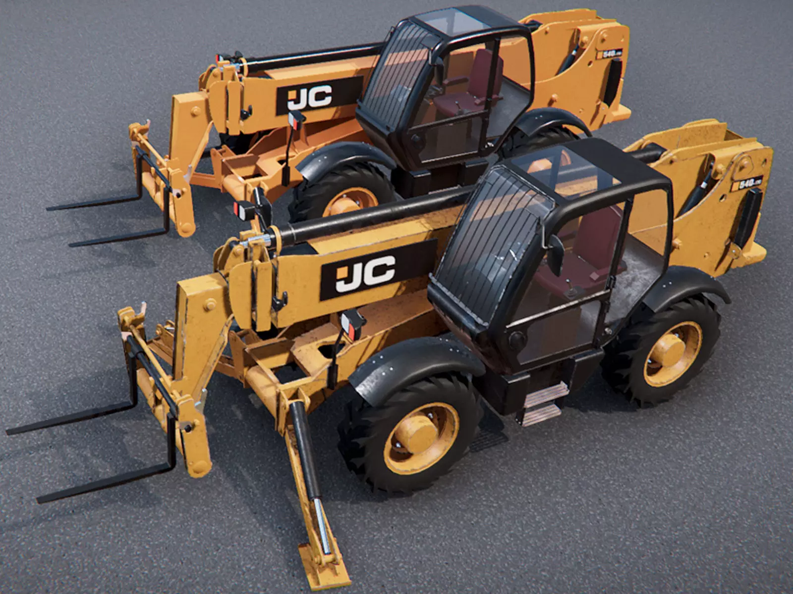 JCB Telehandler Low-poly 3D model_0
