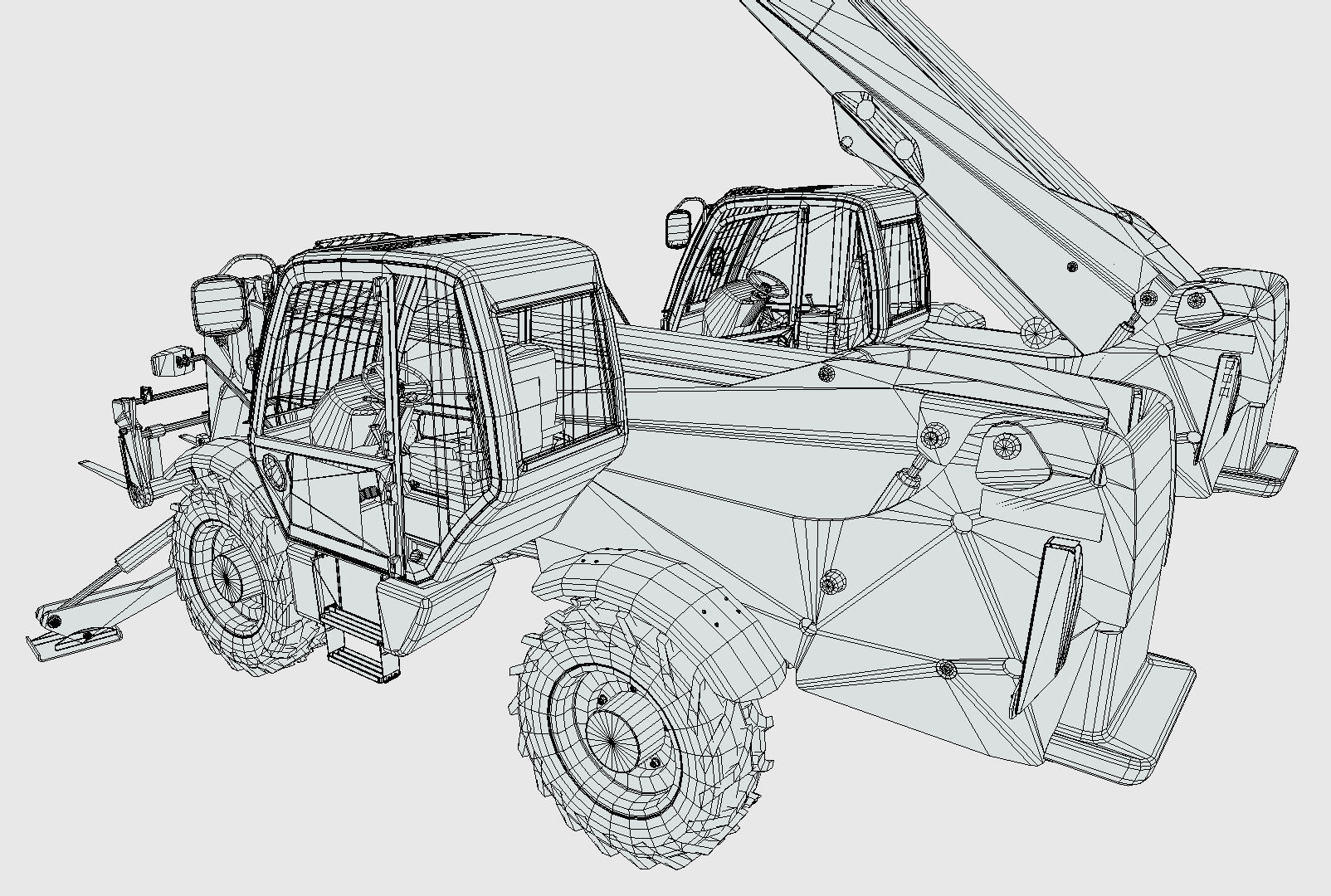 JCB Telehandler Low-poly 3D model_13
