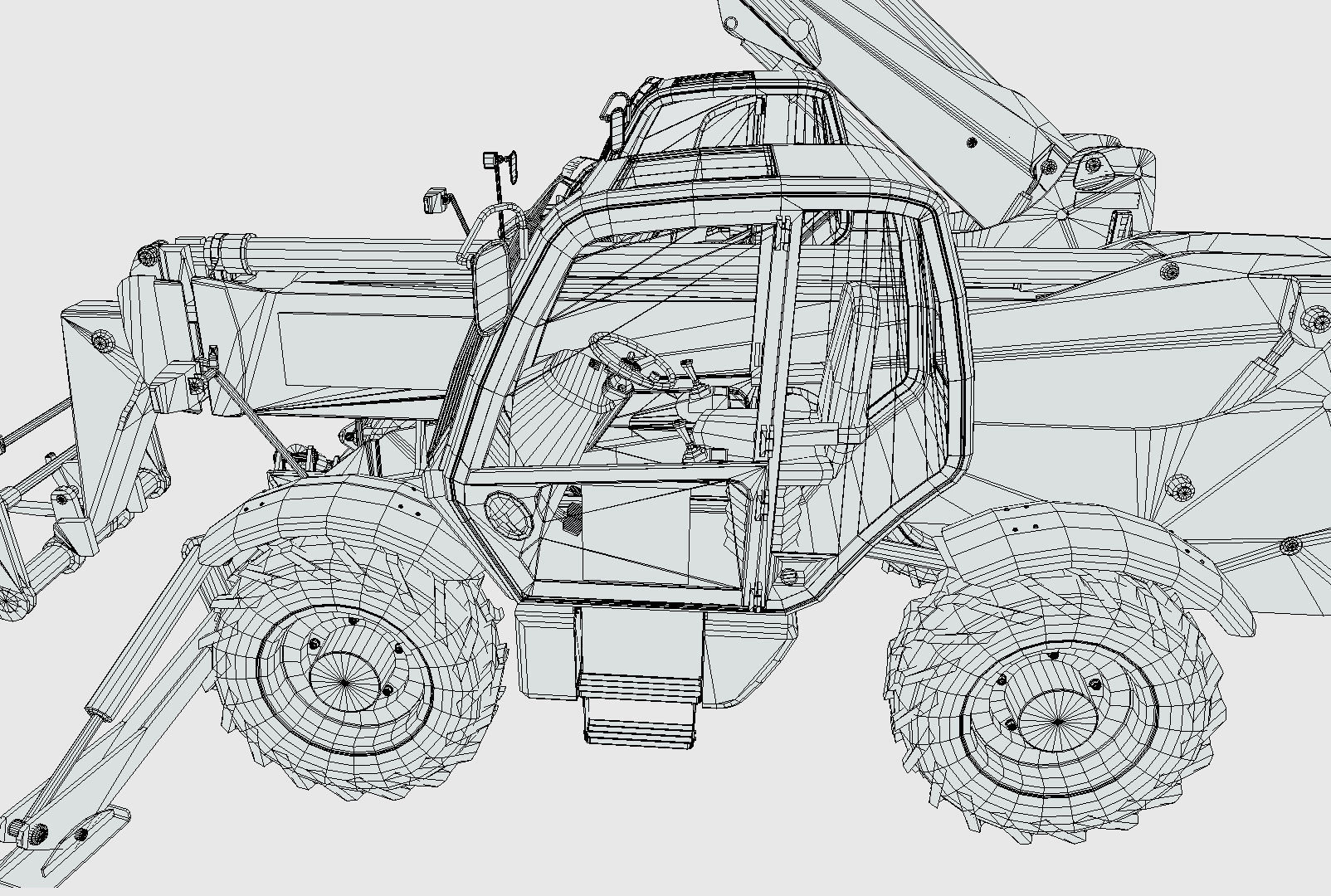 JCB Telehandler Low-poly 3D model_16