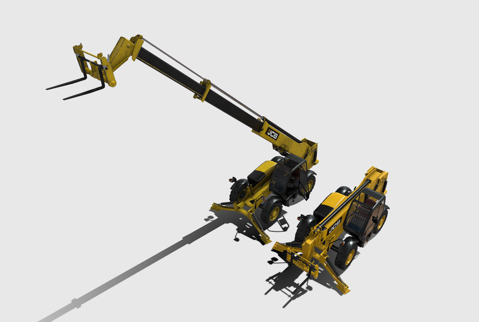 JCB Telehandler Low-poly 3D model_9
