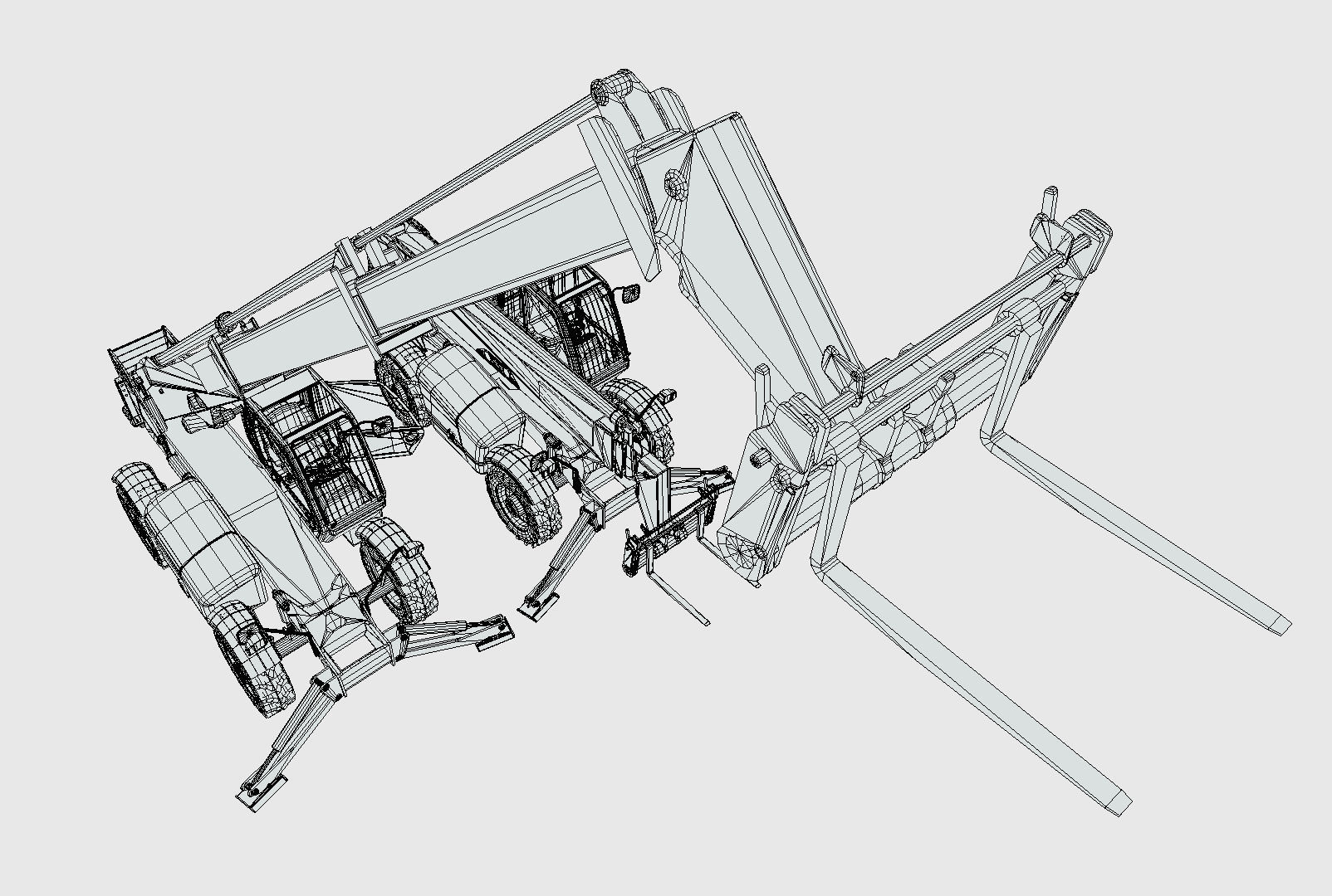 JCB Telehandler Low-poly 3D model_14
