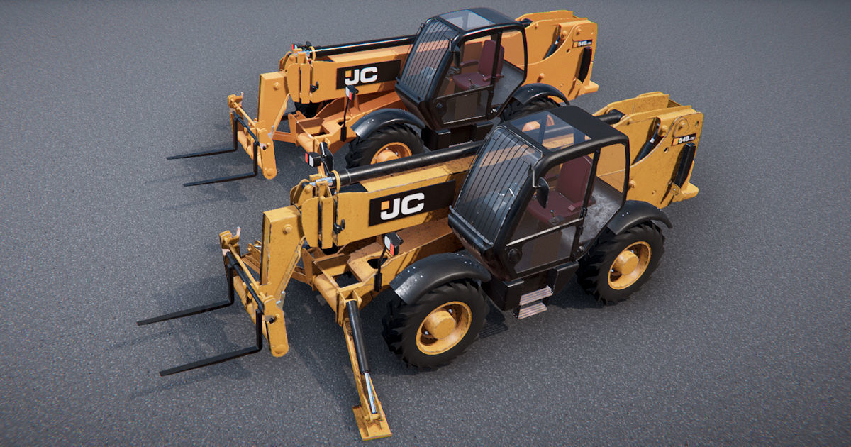 JCB Telehandler Low-poly 3D model_1