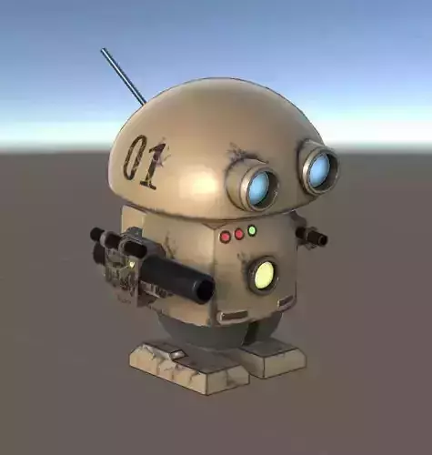 Battle robot Free low-poly 3D model
