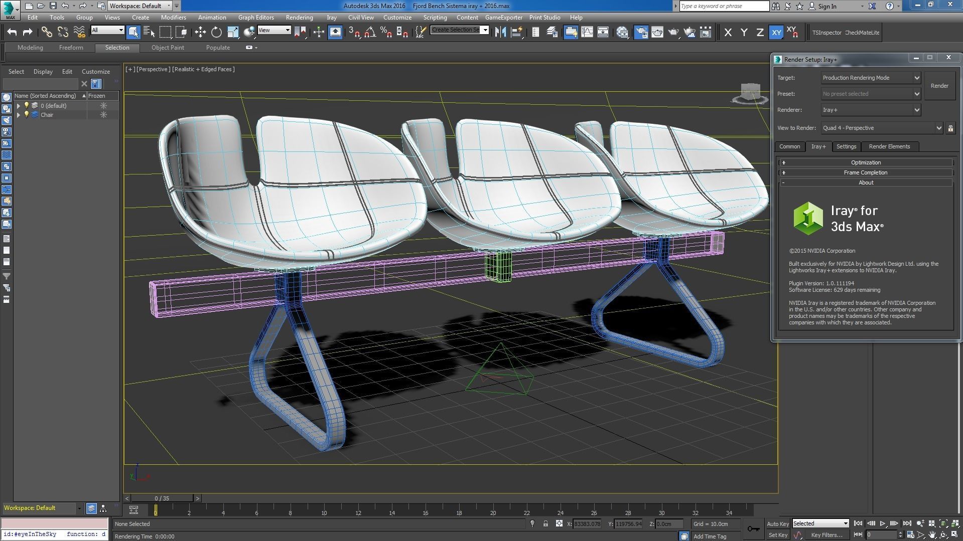 Fjord Bench Sistema Iray piu 3ds max 3D model_7