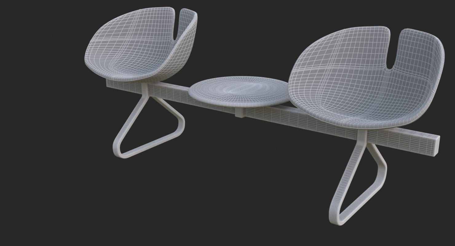 Fjord Bench Two Sistema Iray piu 3ds max 3D model_44