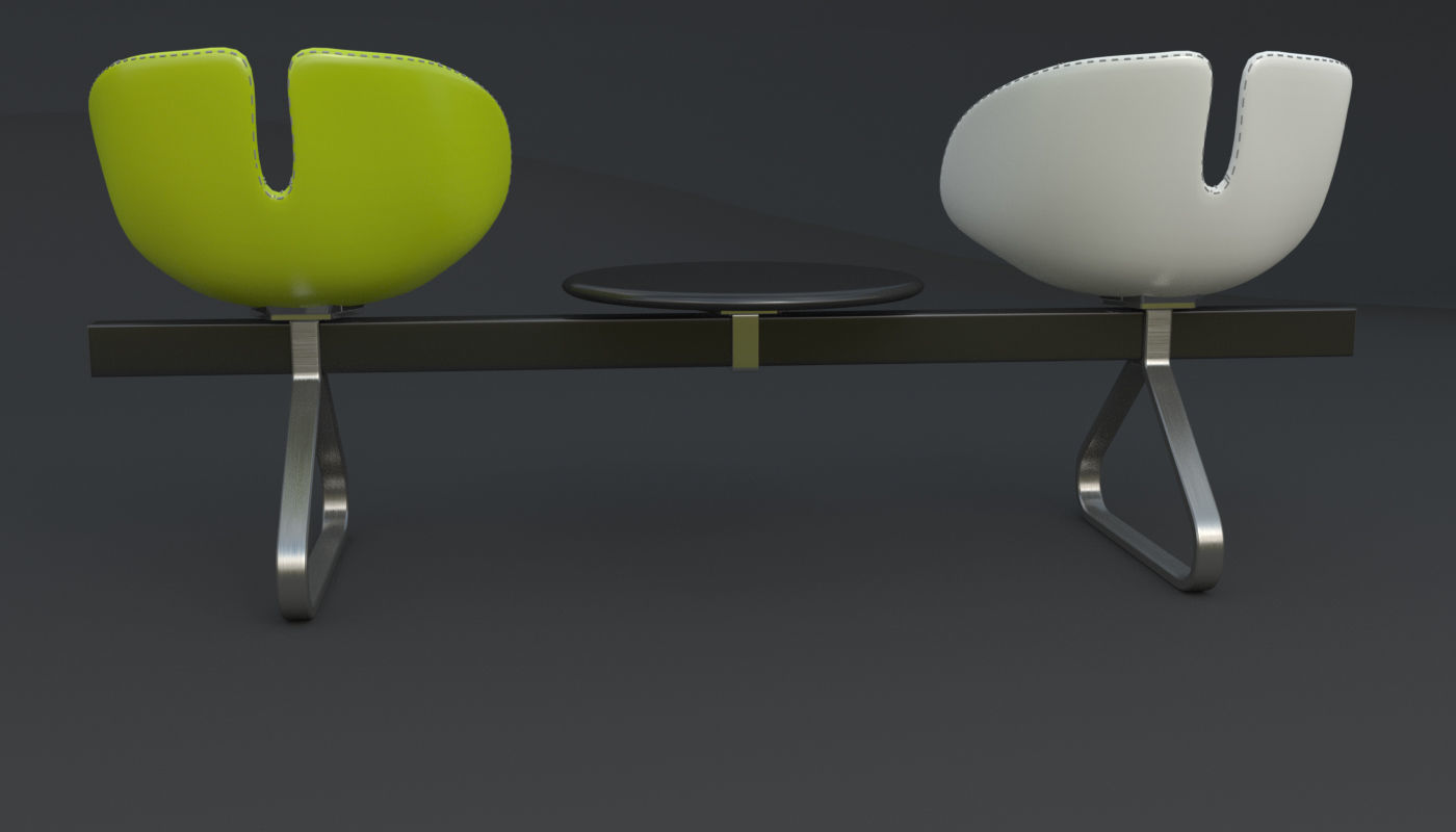 Fjord Bench Two Sistema Iray piu 3ds max 3D model_67