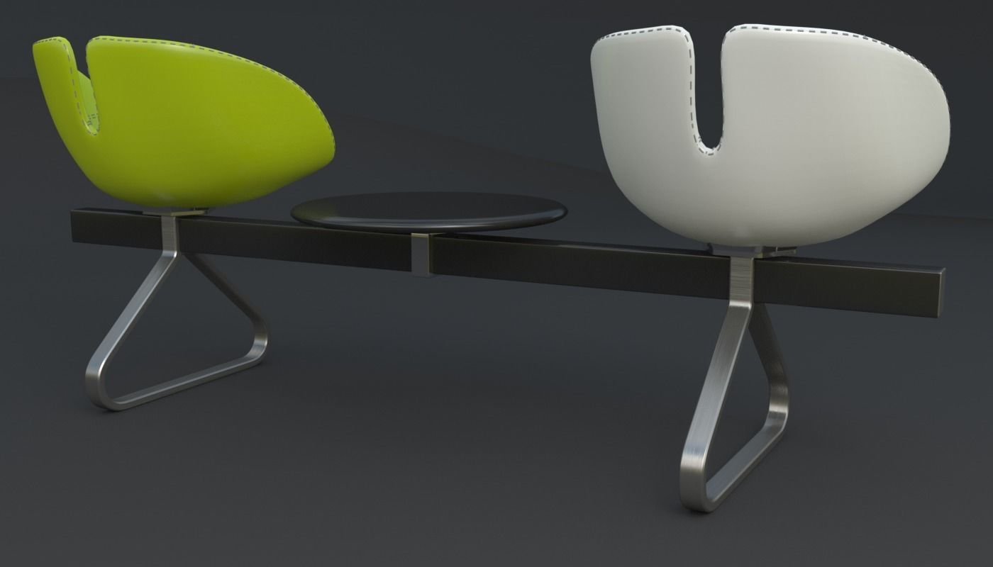 Fjord Bench Two Sistema Iray piu 3ds max 3D model_4