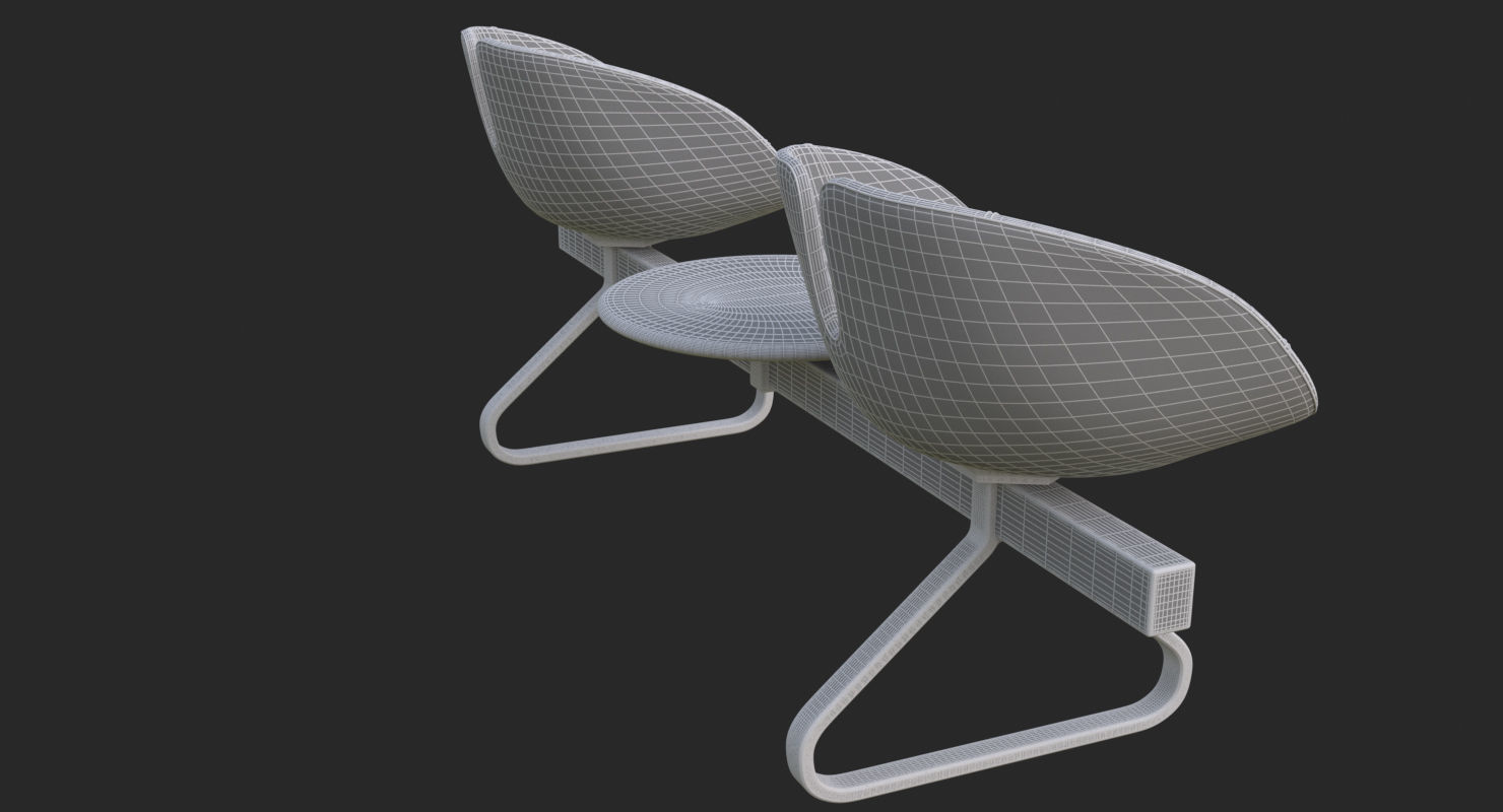 Fjord Bench Two Sistema Iray piu 3ds max 3D model_23