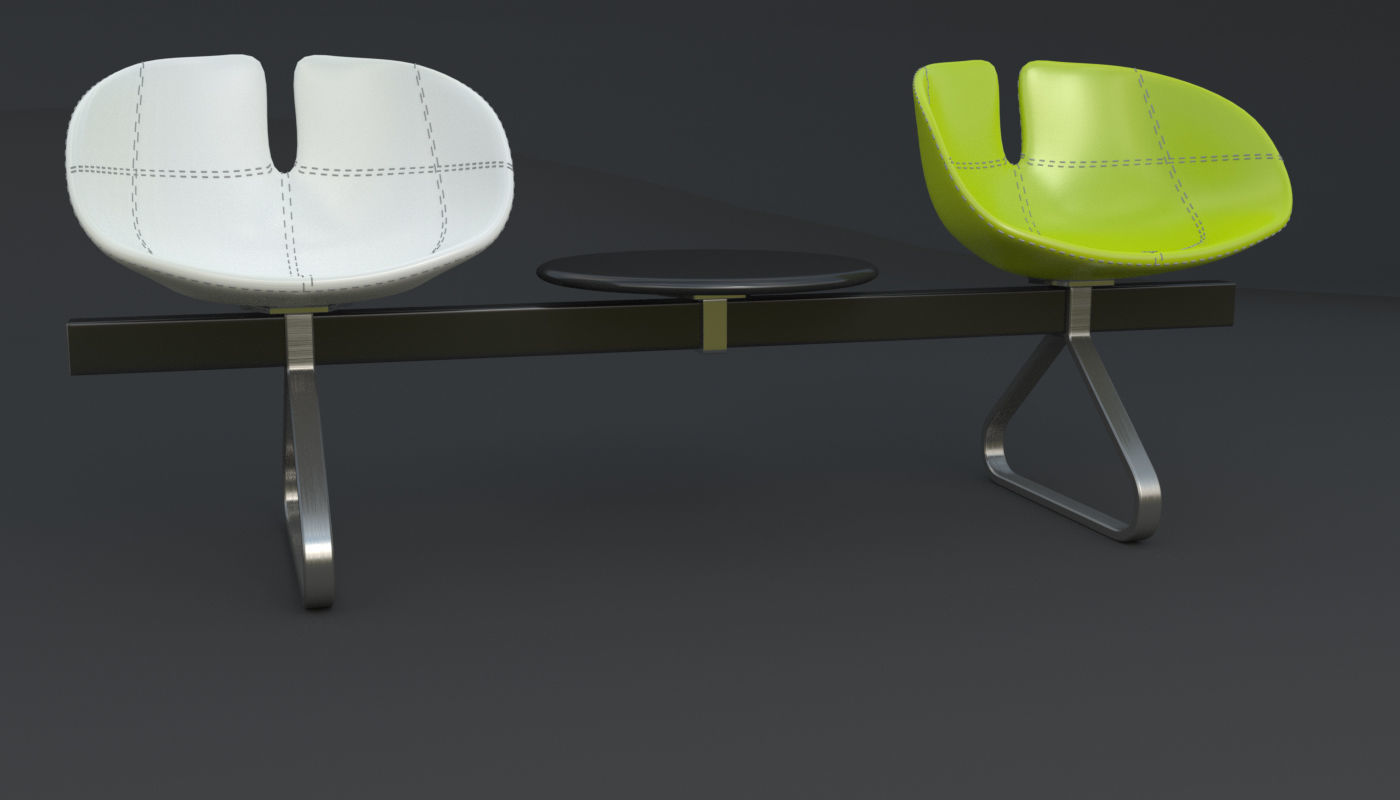 Fjord Bench Two Sistema Iray piu 3ds max 3D model_86