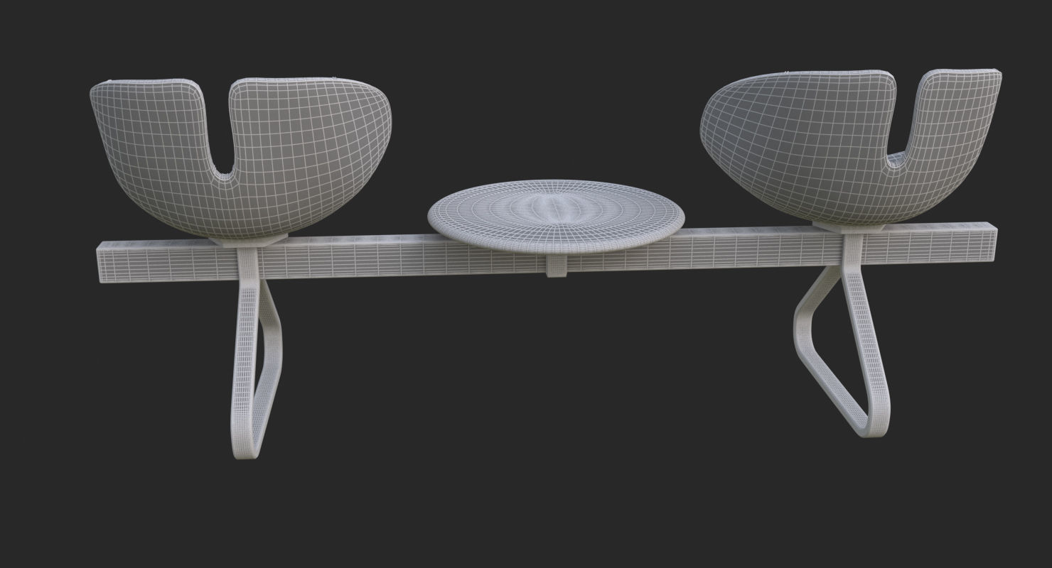 Fjord Bench Two Sistema Iray piu 3ds max 3D model_30