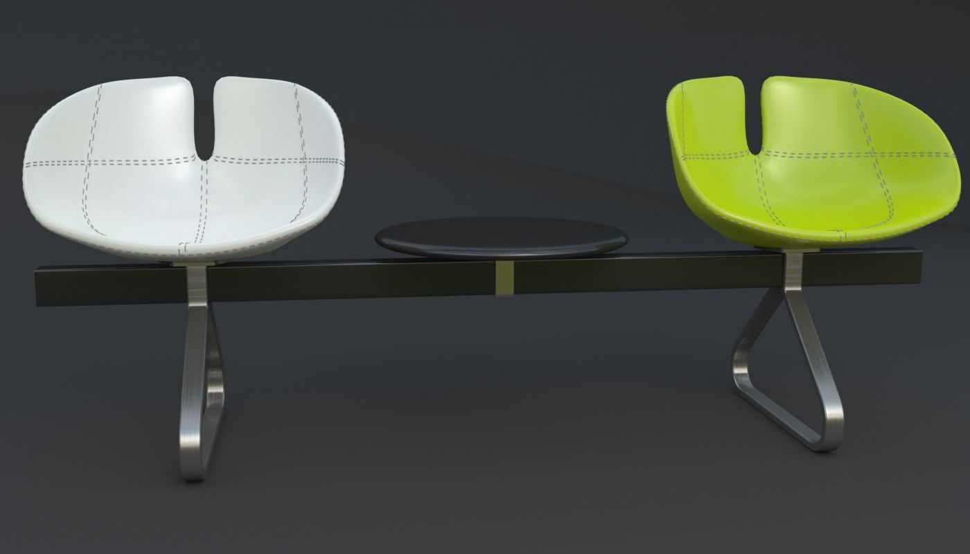 Fjord Bench Two Sistema Iray piu 3ds max 3D model_2