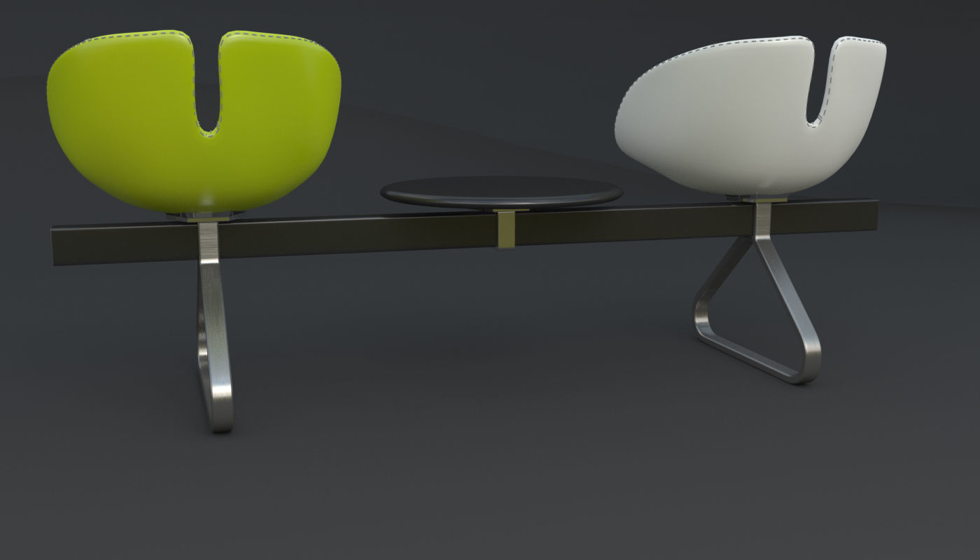 Fjord Bench Two Sistema Iray piu 3ds max 3D model_68