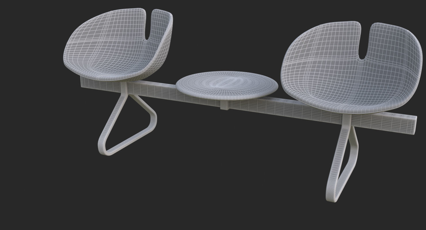 Fjord Bench Two Sistema Iray piu 3ds max 3D model_45