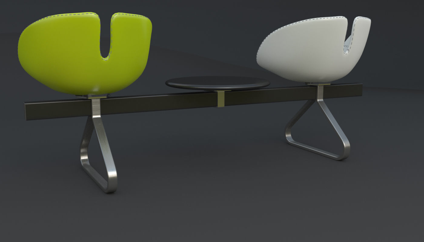 Fjord Bench Two Sistema Iray piu 3ds max 3D model_69