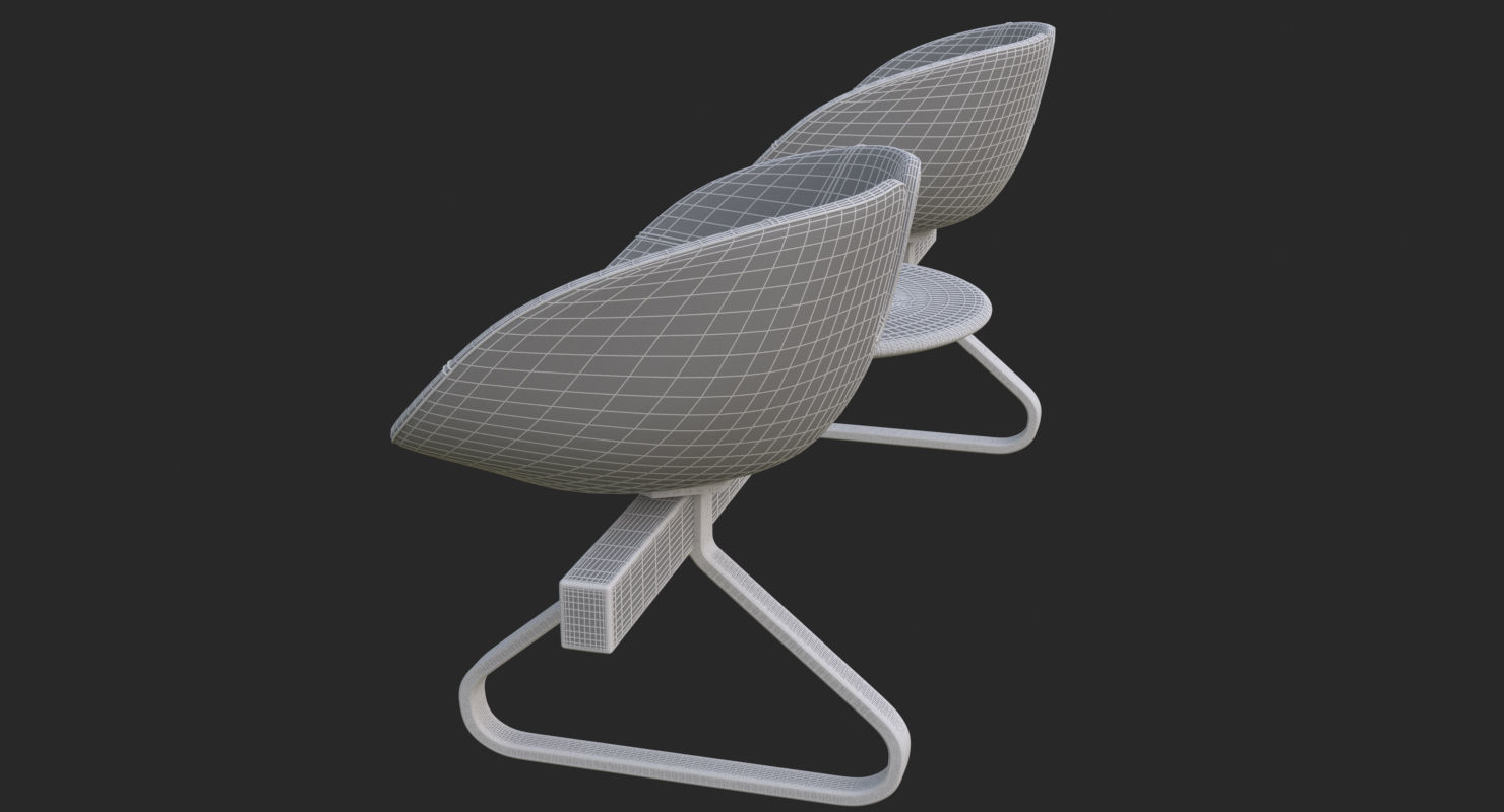 Fjord Bench Two Sistema Iray piu 3ds max 3D model_37