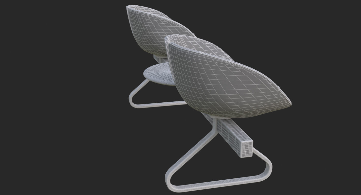 Fjord Bench Two Sistema Iray piu 3ds max 3D model_22