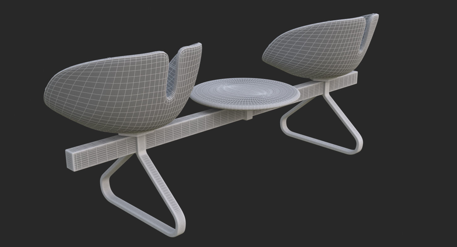 Fjord Bench Two Sistema Iray piu 3ds max 3D model_34