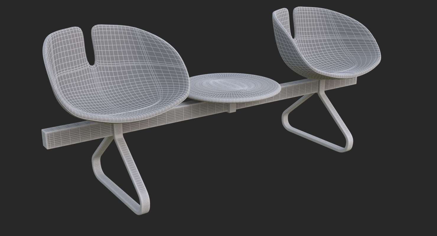 Fjord Bench Two Sistema Iray piu 3ds max 3D model_15