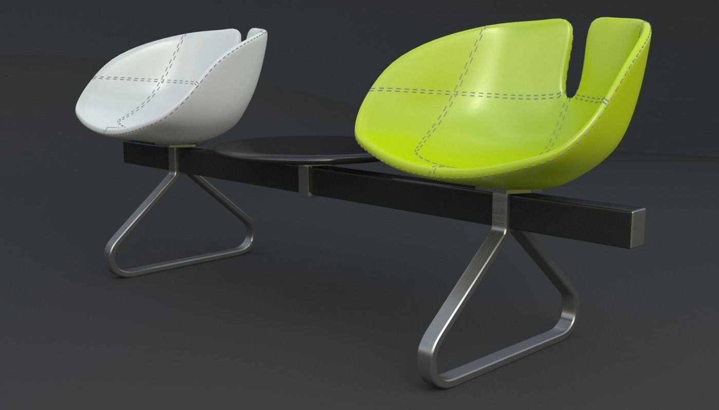 Fjord Bench Two Sistema Iray piu 3ds max 3D model_3