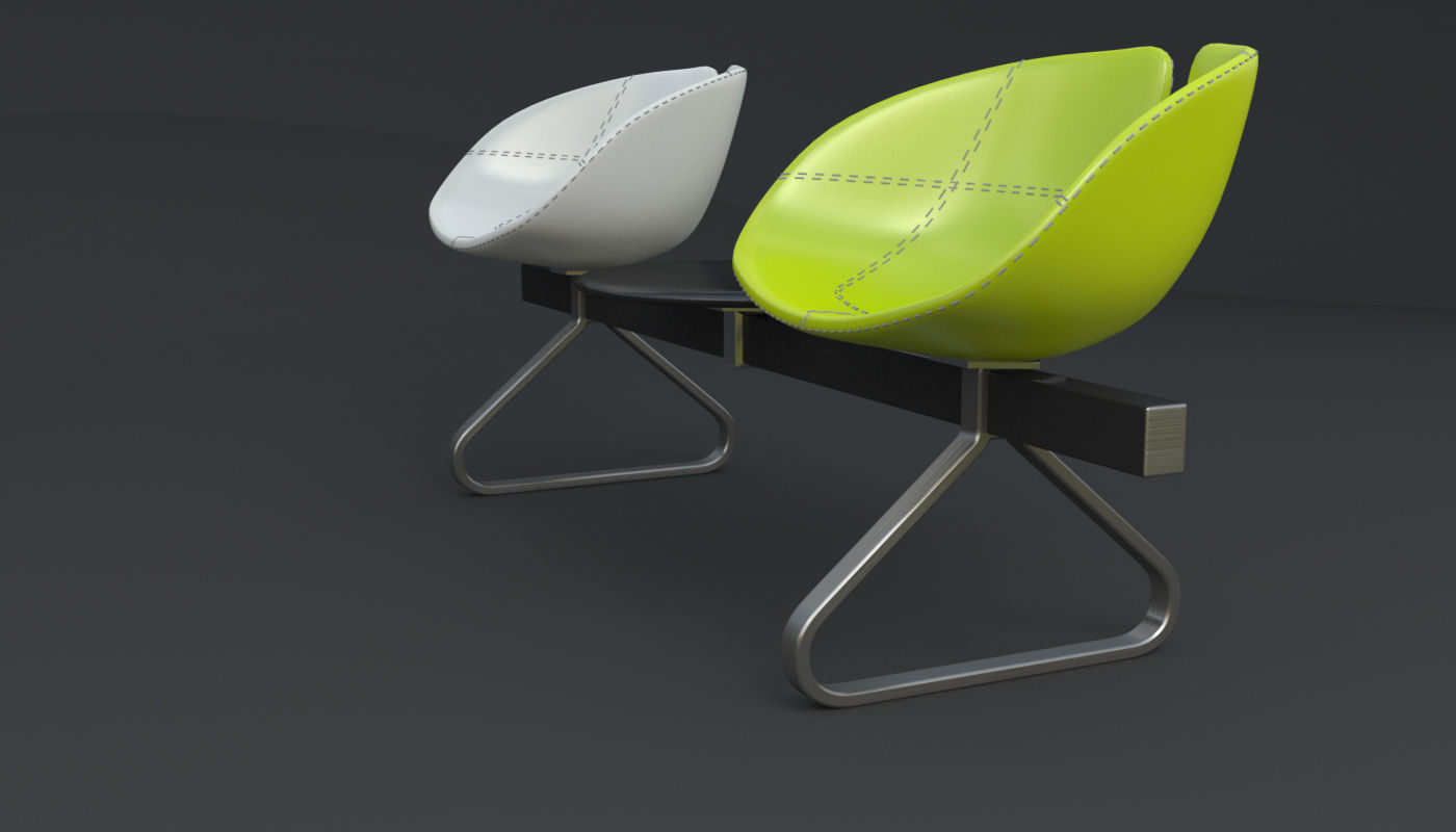 Fjord Bench Two Sistema Iray piu 3ds max 3D model_78