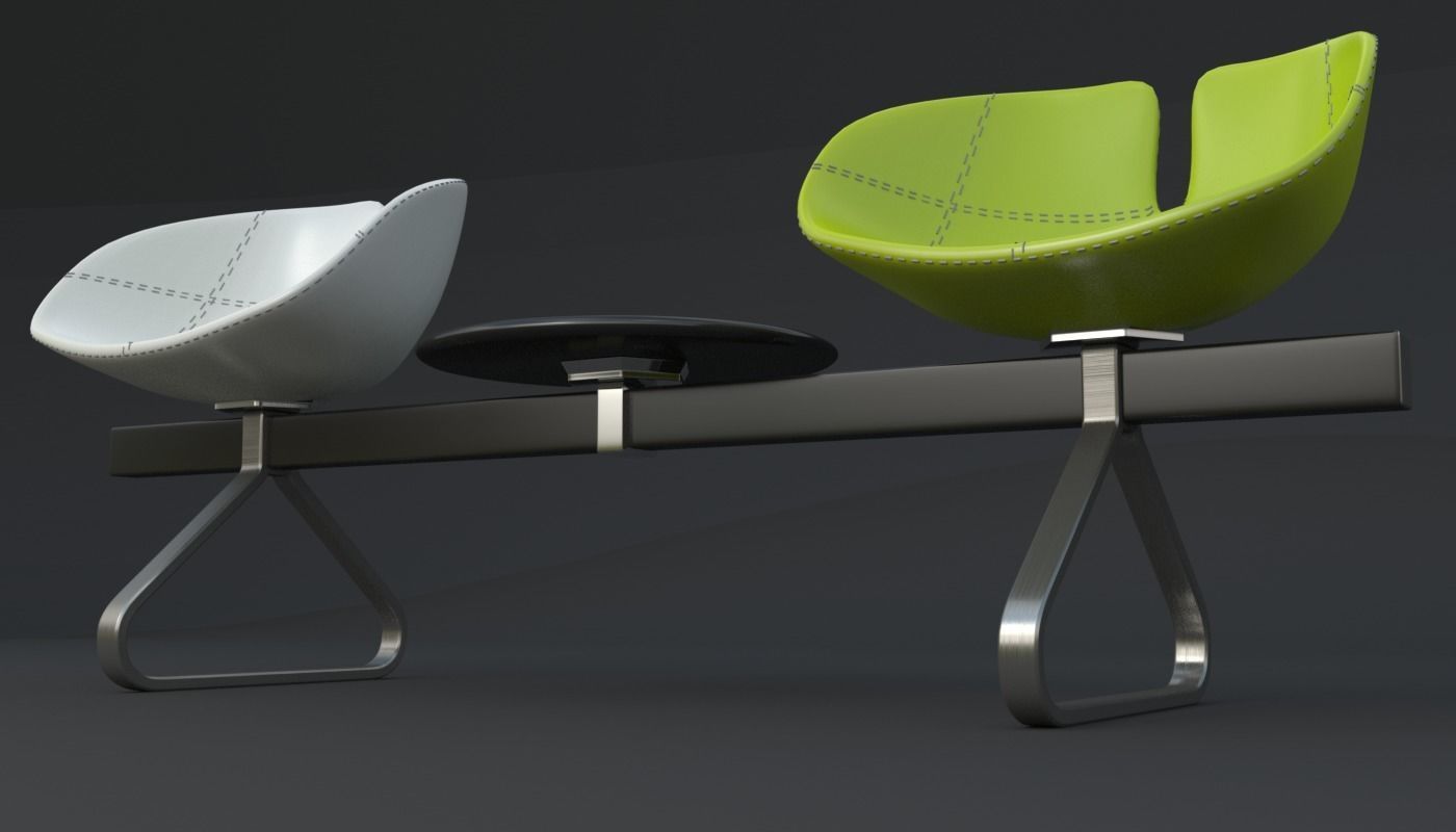 Fjord Bench Two Sistema Iray piu 3ds max 3D model_5