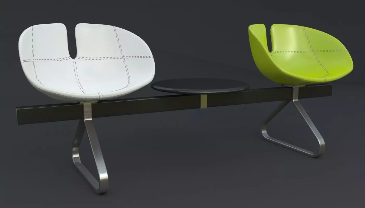 Fjord Bench Two Sistema Iray piu 3ds max 3D model_0