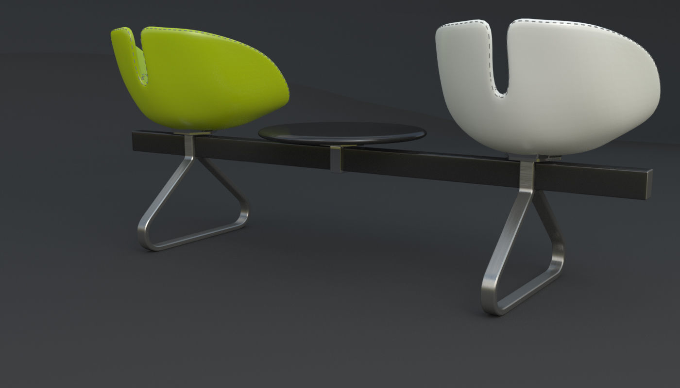 Fjord Bench Two Sistema Iray piu 3ds max 3D model_63