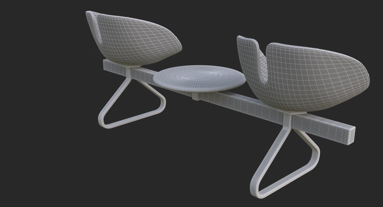 Fjord Bench Two Sistema Iray piu 3ds max 3D model_25