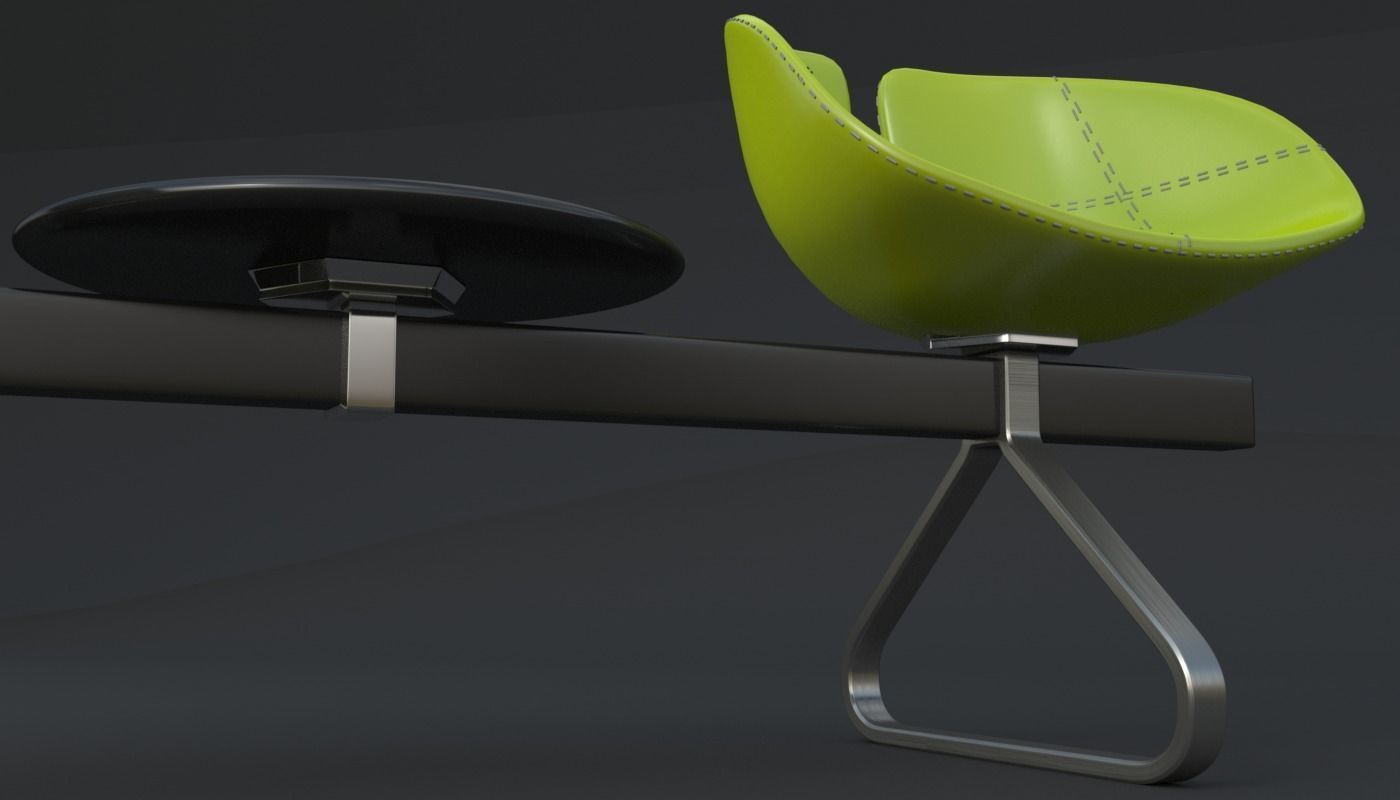 Fjord Bench Two Sistema Iray piu 3ds max 3D model_8