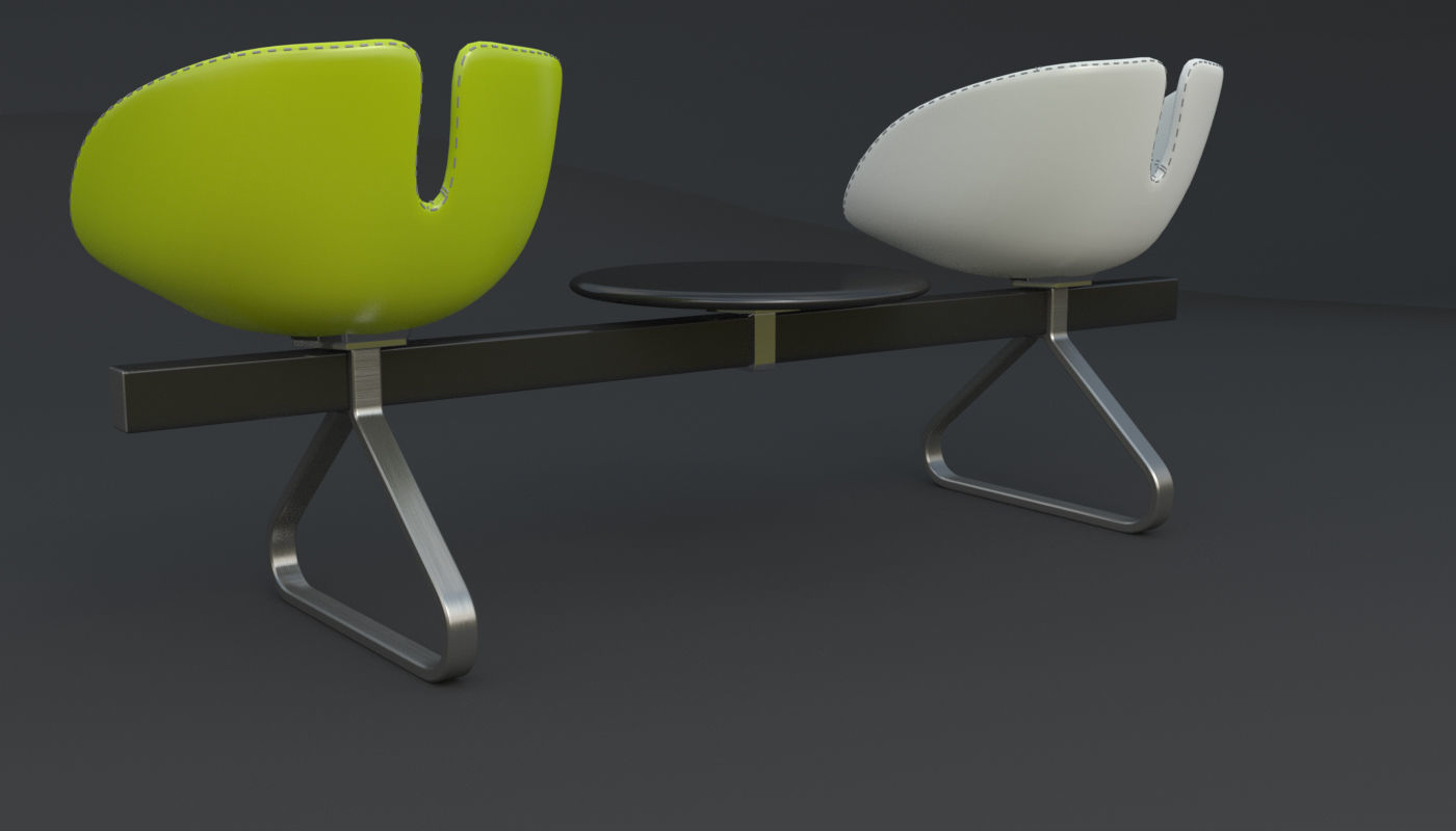 Fjord Bench Two Sistema Iray piu 3ds max 3D model_70