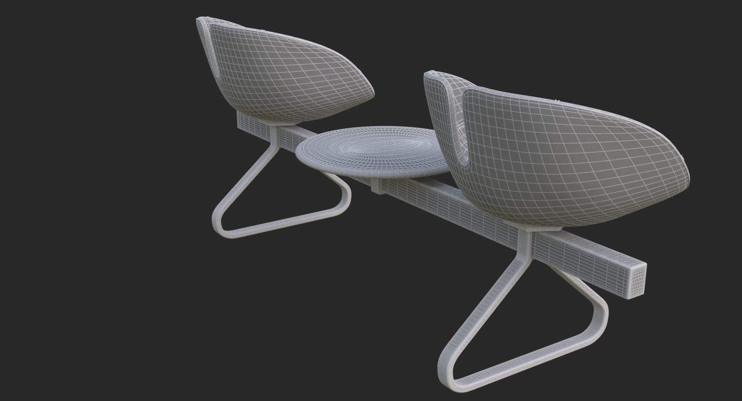 Fjord Bench Two Sistema Iray piu 3ds max 3D model_24