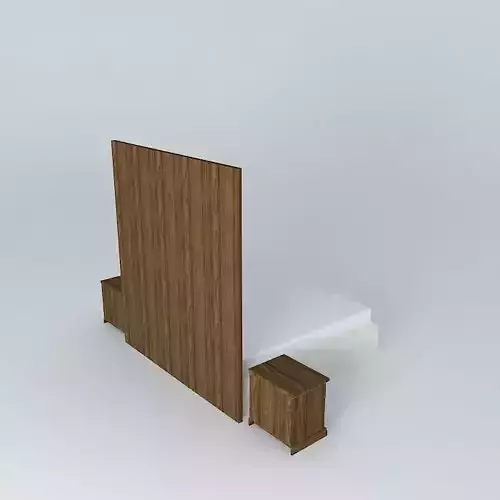 bed with wooden headboard and footboard