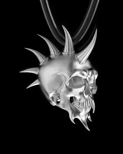 pendant skull with spikes