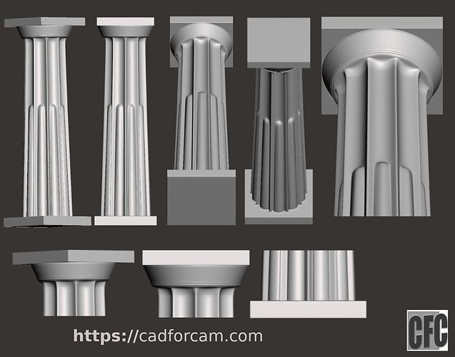 Doric Column with relief - 3d model for CNC - DoricColumnCFC03 3D print model