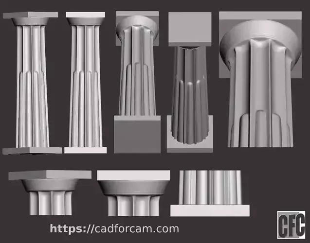 Doric Column with relief - 3d model for CNC - DoricColumnCFC03 3D print model
