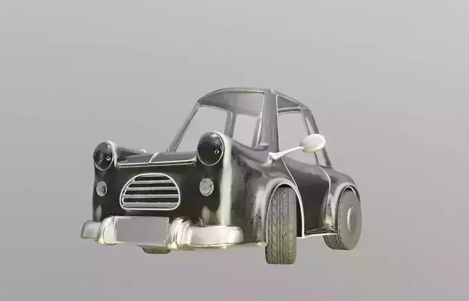 cartoon car with clean and rusty paint map