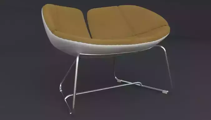 Fjord Armchair Brown Iray piu 3D model