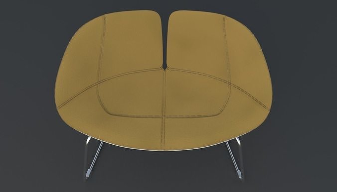 Fjord Armchair Brown Iray piu 3D model 4