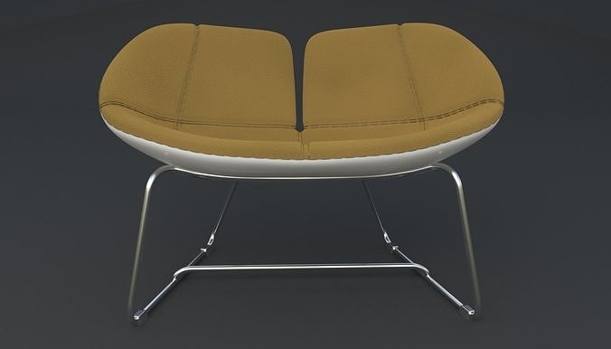 Fjord Armchair Brown Iray piu 3D model 2