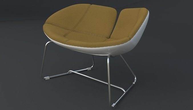 Fjord Armchair Brown Iray piu 3D model 5