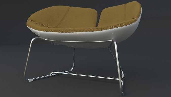 Fjord Armchair Brown Iray piu 3D model 3