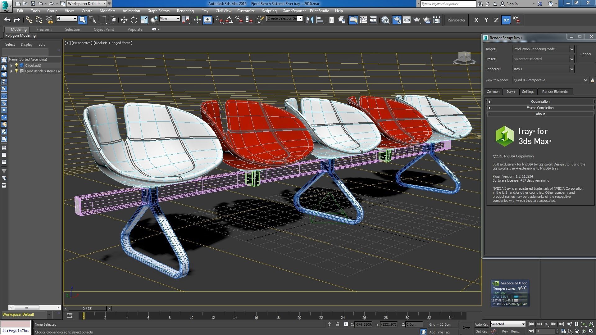 Fjord Bench Sistema Five Iray piu 3D model_18