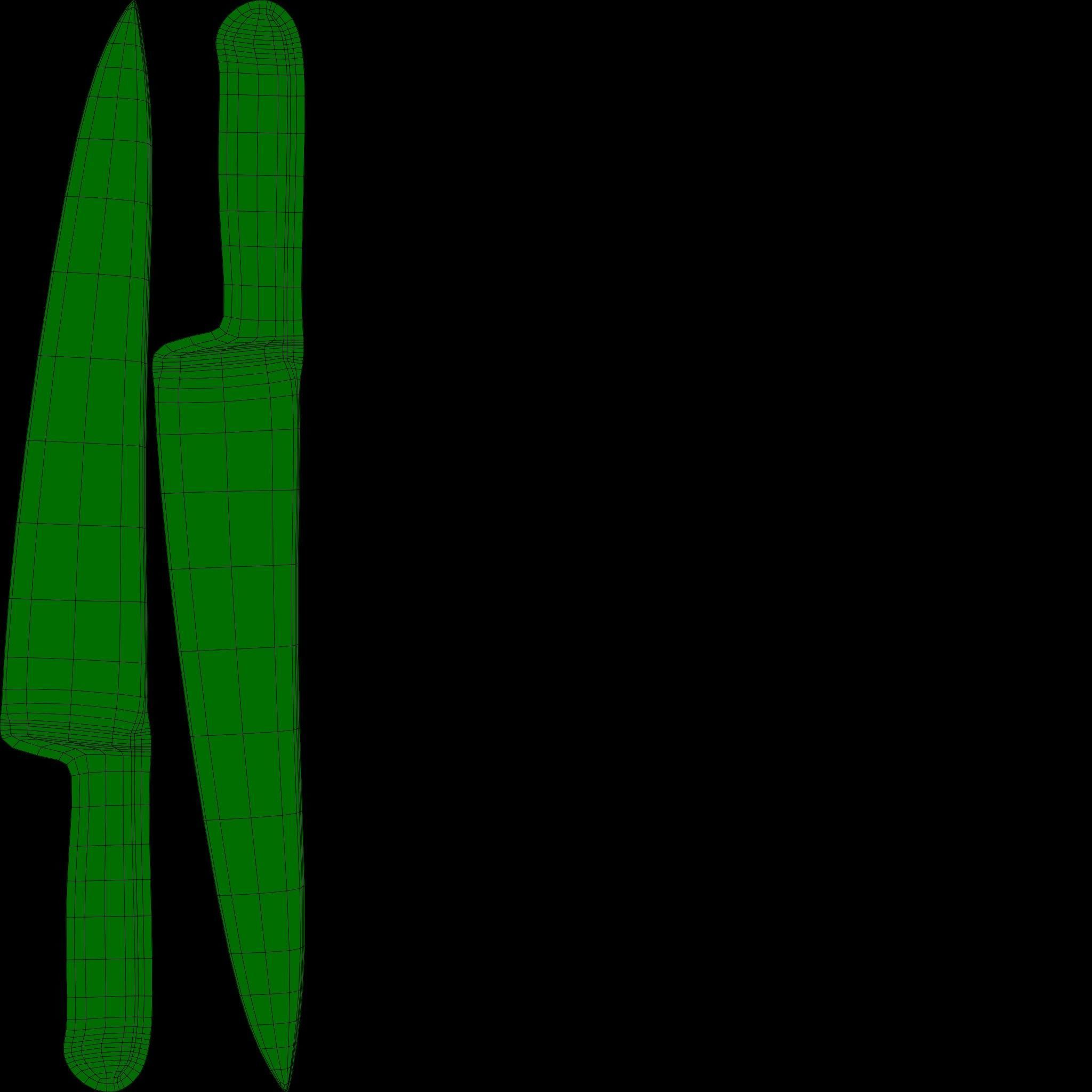 kitchen knife set 4K Textures UV Mapping Polygonal Topology Low-poly 3D model_13