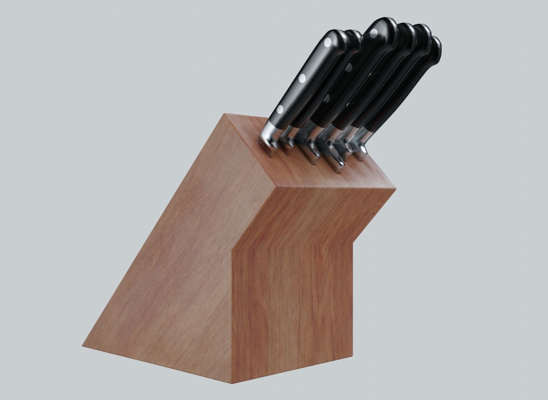 kitchen knife set 4K Textures UV Mapping Polygonal Topology Low-poly 3D model_2