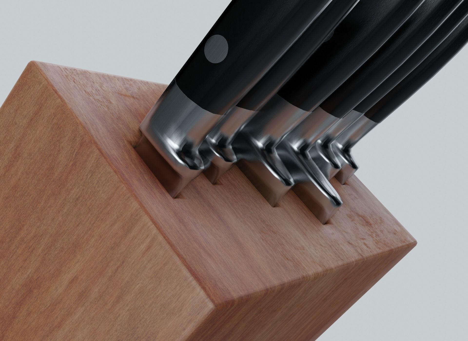 kitchen knife set 4K Textures UV Mapping Polygonal Topology Low-poly 3D model_4