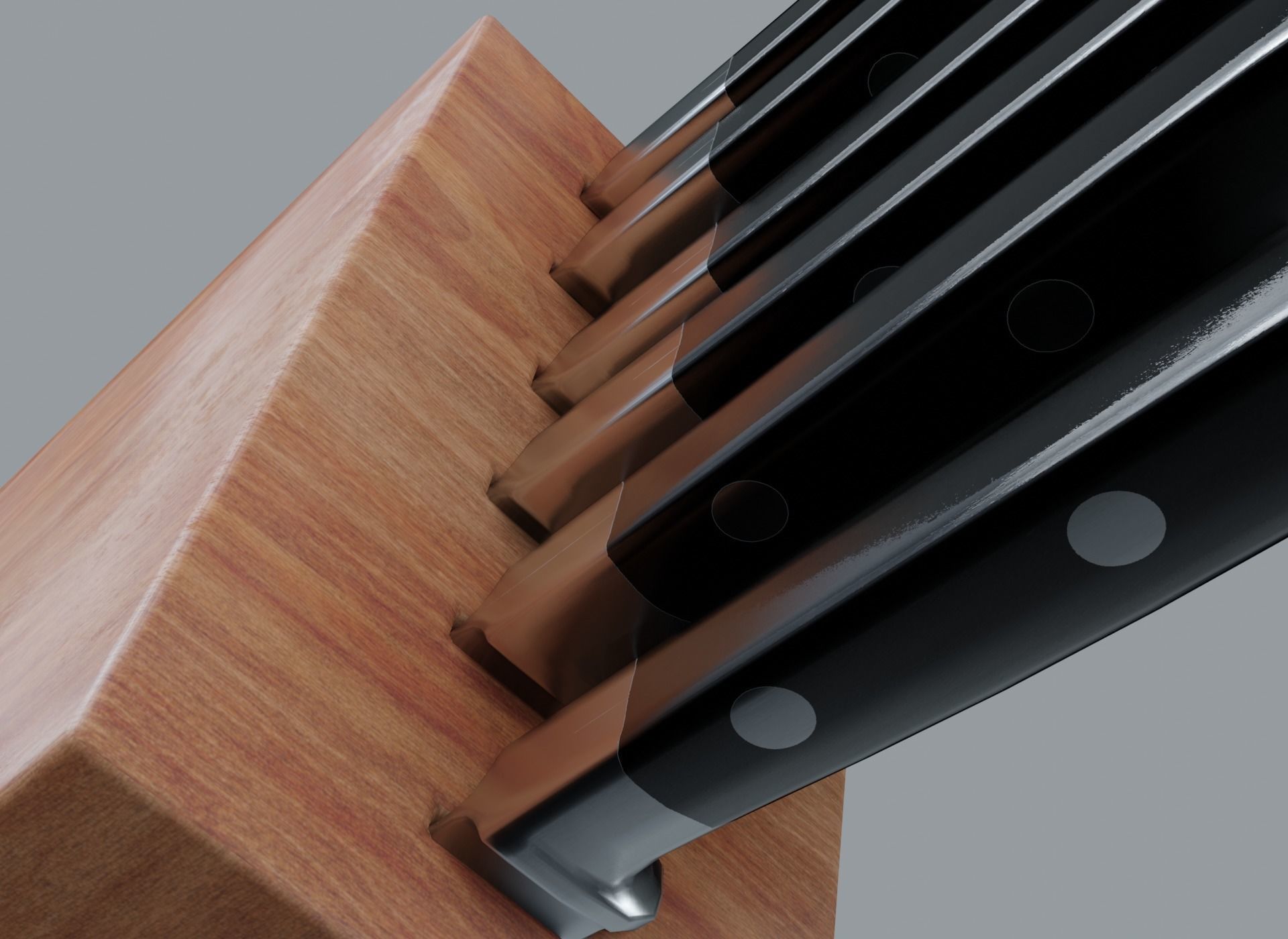 kitchen knife set 4K Textures UV Mapping Polygonal Topology Low-poly 3D model_5