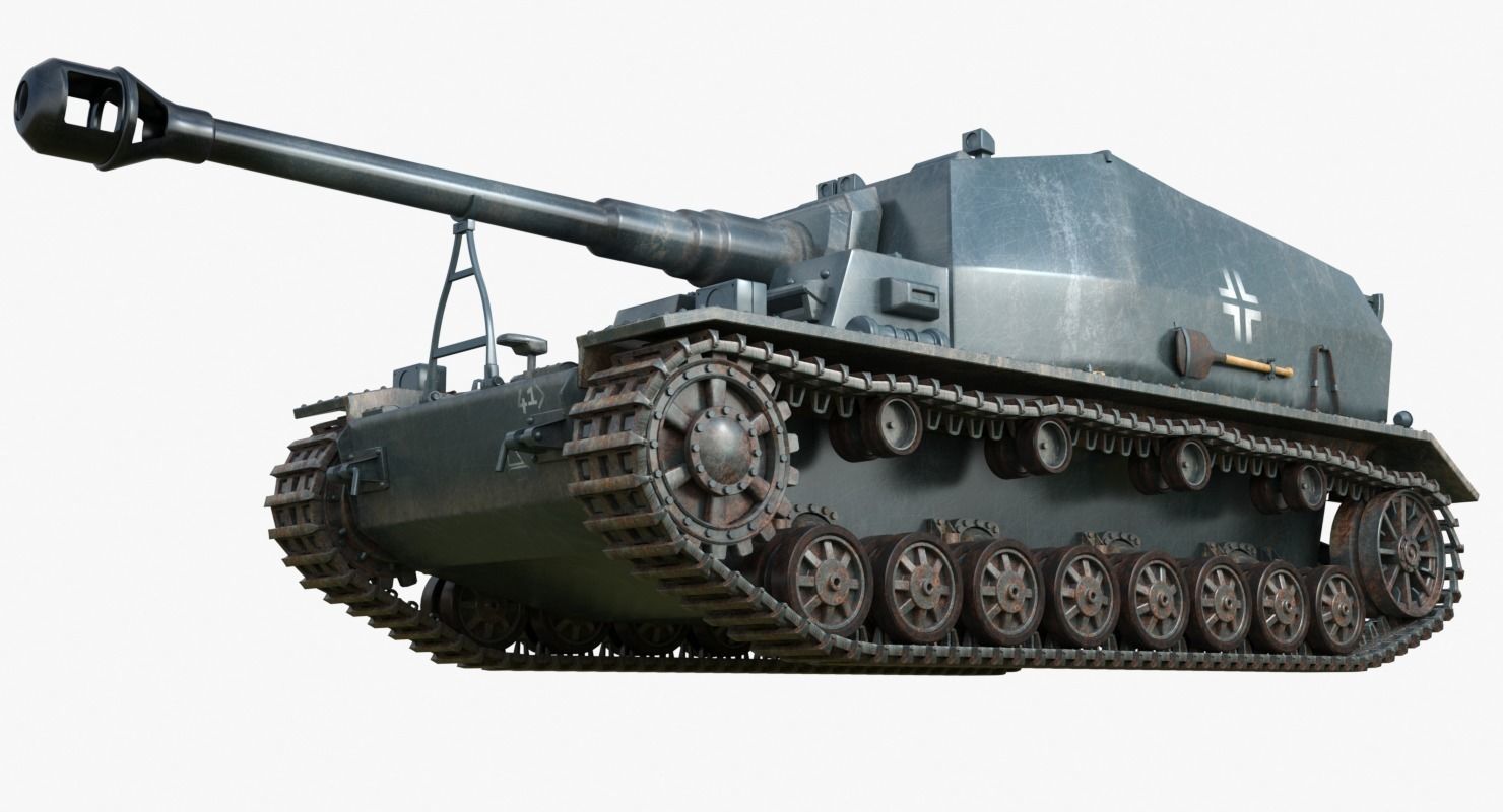 Tank 10 5 CM K18 Auf Panzer Iray piu 3D model_2
