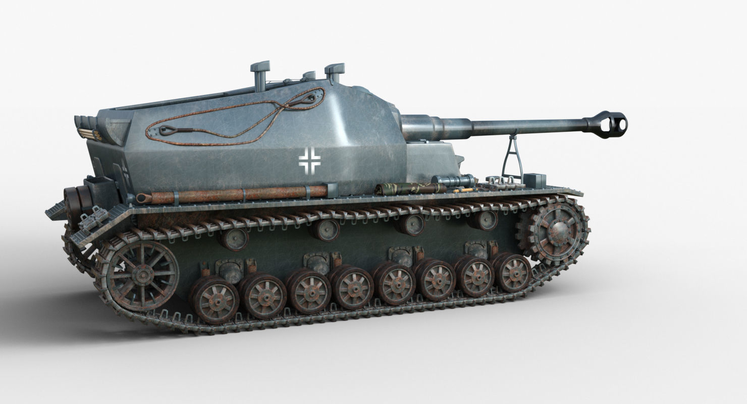 Tank 10 5 CM K18 Auf Panzer Iray piu 3D model_47